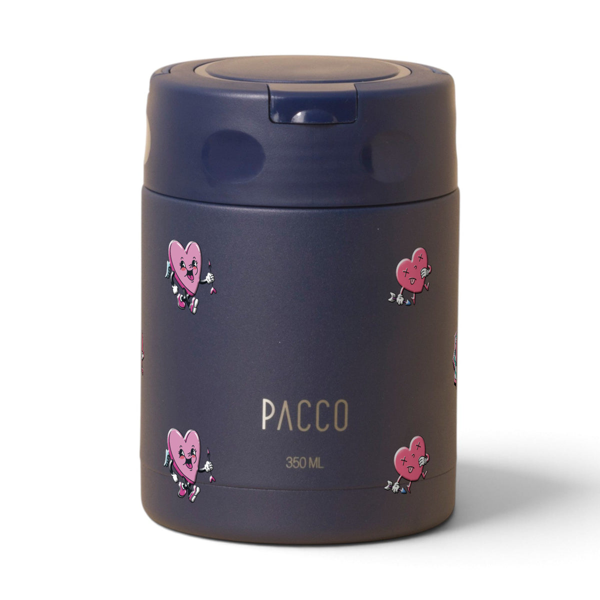 Pote Térmico PACCO FoodJar 350ml Corações Marinho