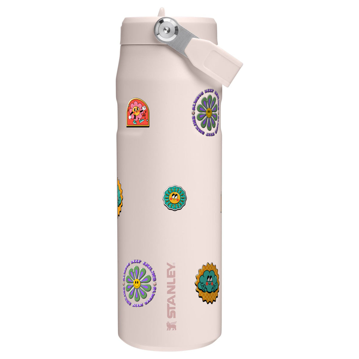 Garrafa Térmica Stanley Aerolight Flip Straw 710ml Retrô Good Vibes Rose Quartz