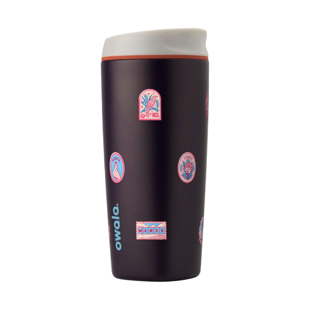 Copo Térmico Owala SmoothSip 600ml Selos de Viagem BLUE NAVY
