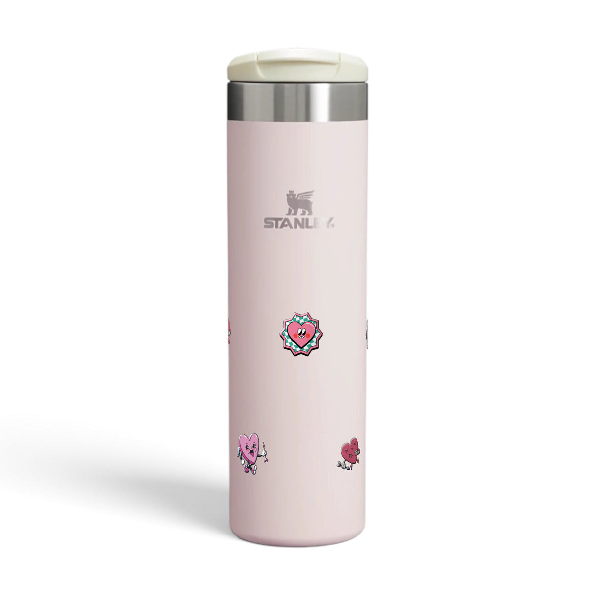 Garrafa Térmica Stanley Aerolight Transit 591ml Corações Rose Quartzo