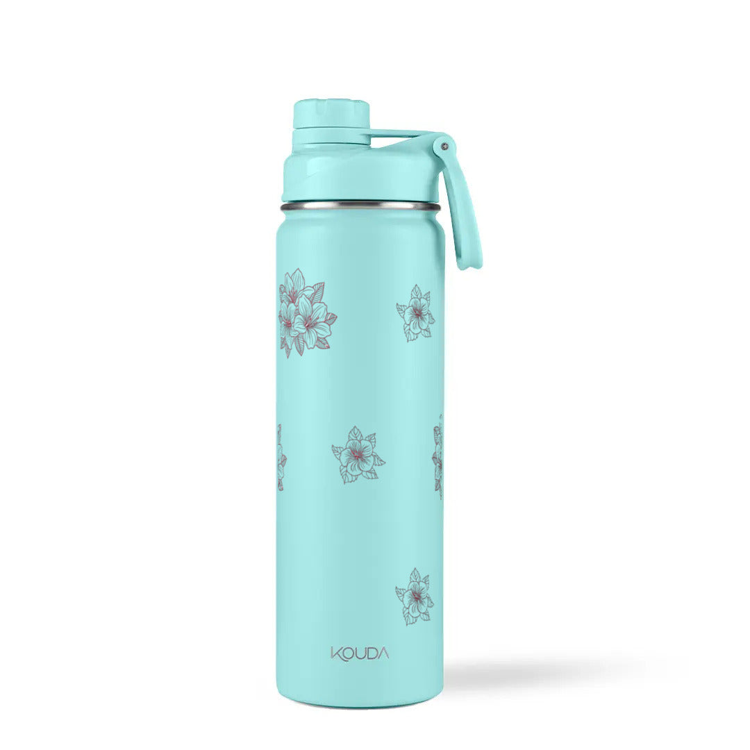 Garrafa Térmica Kouda Ladakh 660ml Floral Rosa Turquesa