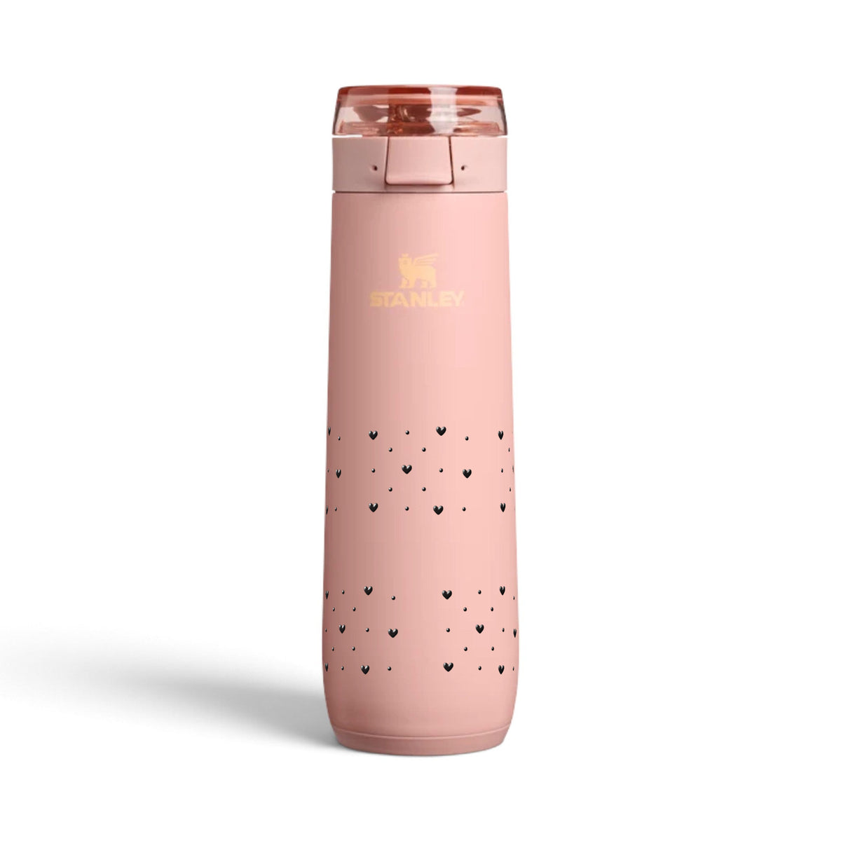 Garrafa Térmica Stanley Flowstate Spring 591ml Corações Preta Peach Rose