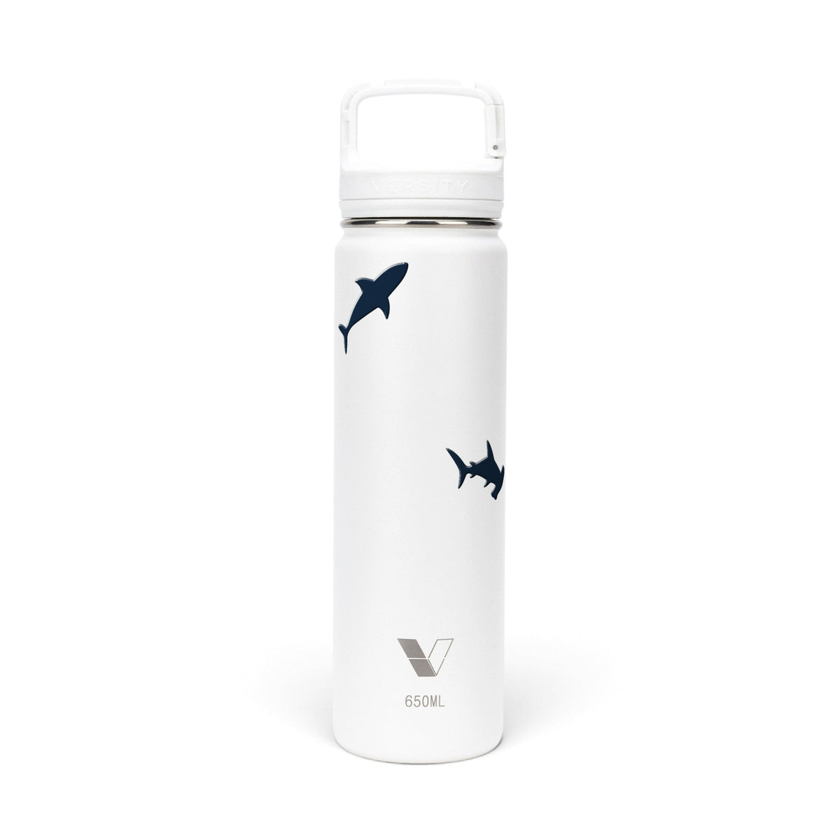 Garrafa Térmica Versity ColdKeeper 650ml Tubarões Branca