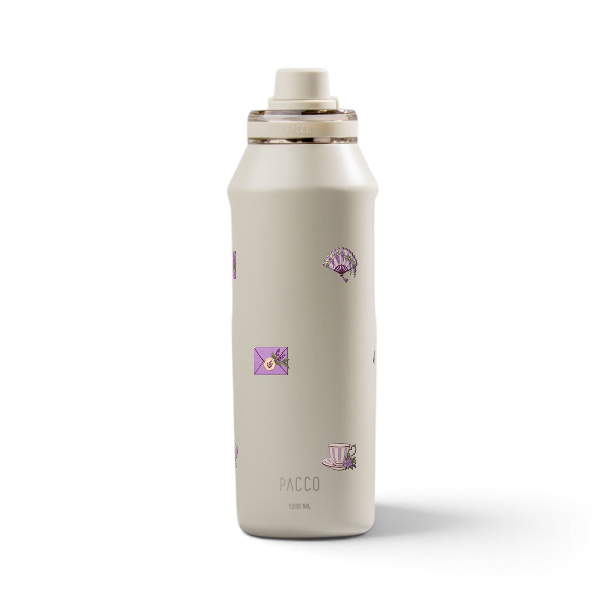 Garrafa Térmica PACCO Vyta 1200ml Lavanda Botânica Creme