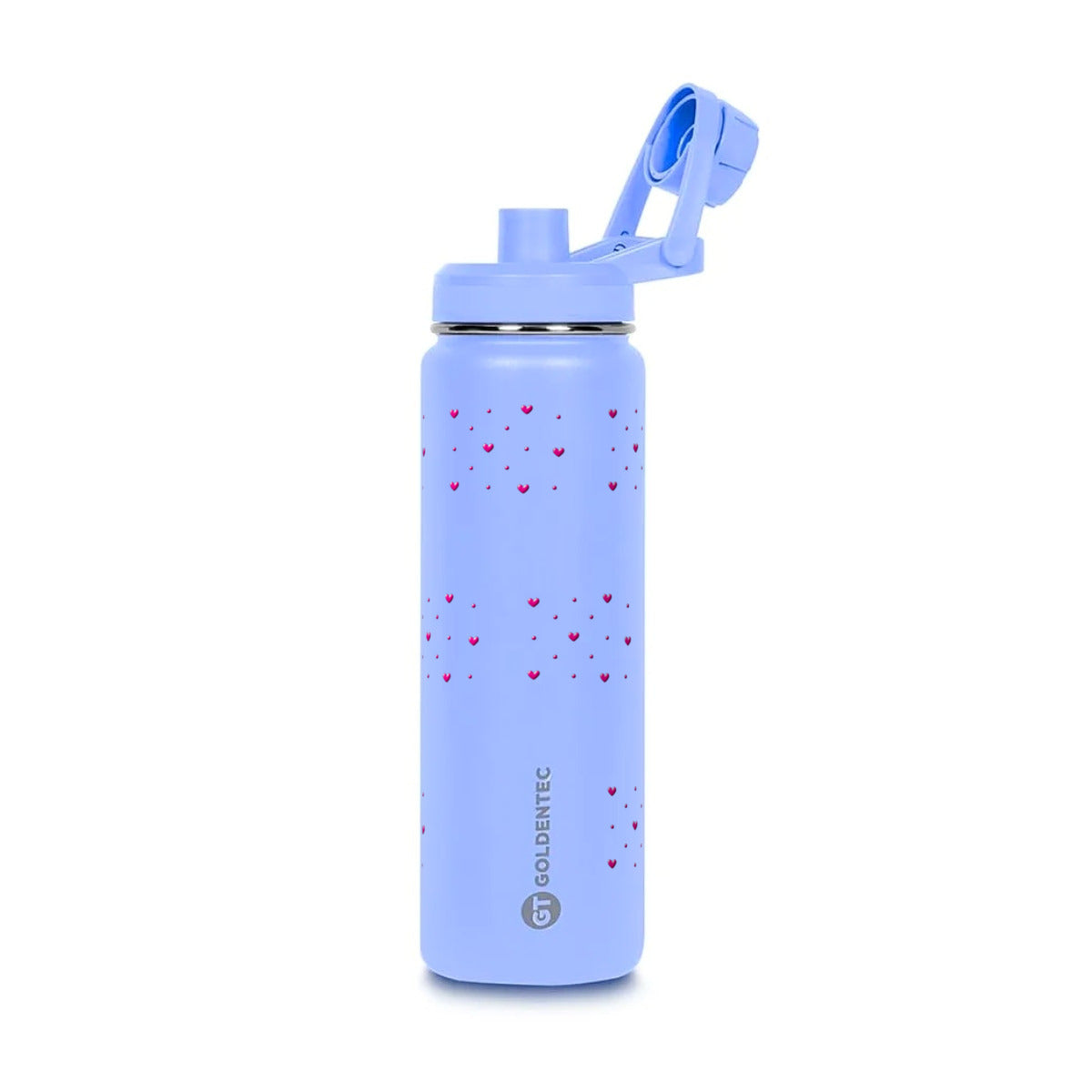 Garrafa Térmica Goldentec 750ml Corações Rosa Lavanda