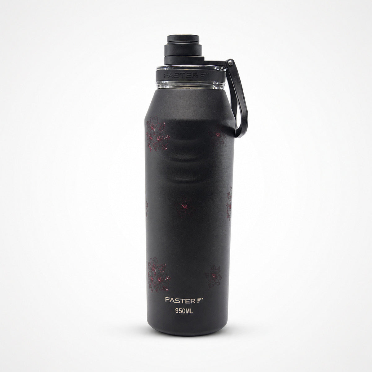 Garrafa Térmica Faster Oásis 950ml Floral Rosa Preto