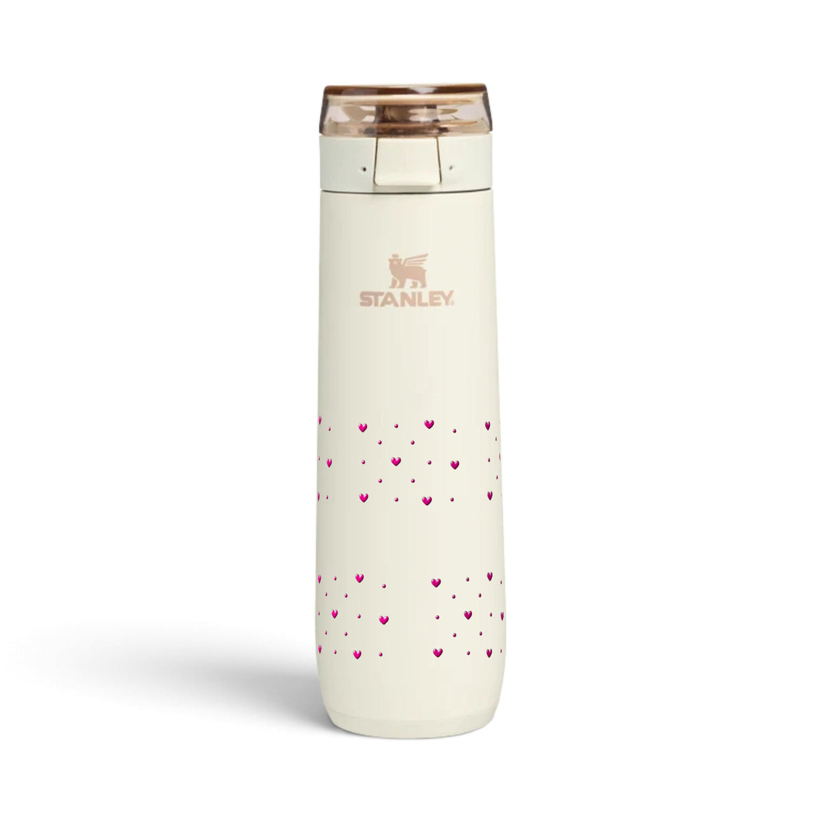 Garrafa Térmica Stanley Flowstate Spring 591ml Corações Rosa Cream