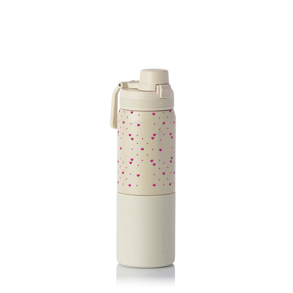 Garrafa Térmica PACCO Nexa 600ml Corações Rosa CREME