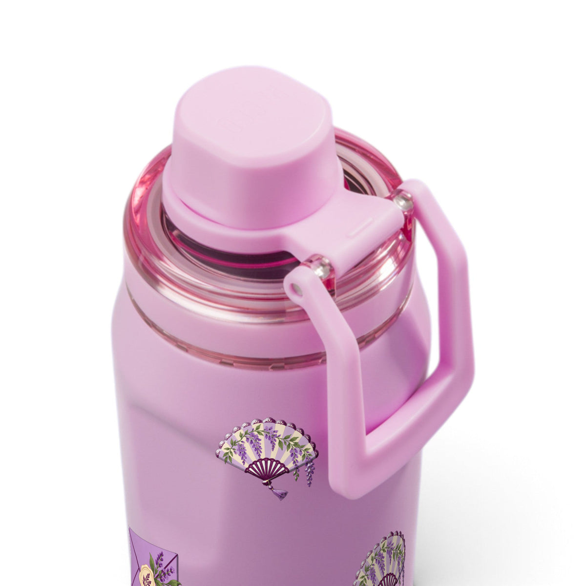 Garrafa Térmica PACCO Vyta 350ml Lavanda Botânica Lilás, detalhe da tampa