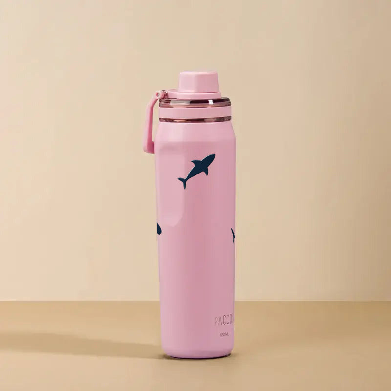 Garrafa Térmica PACCO Vyta 650ml Tubarões Sweet Rose, foto de estúdio