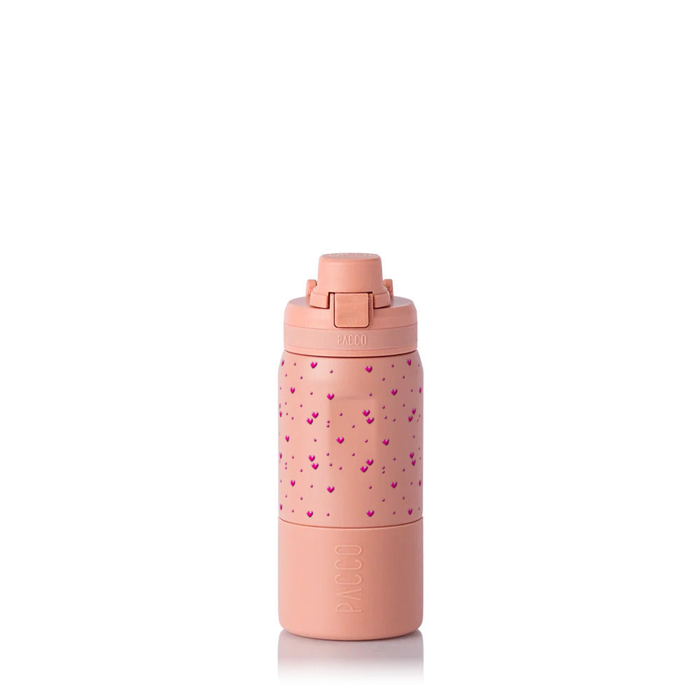 Garrafa Térmica PACCO Nexa 440ml Corações Rosa Clay, frente