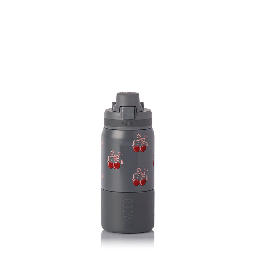 Garrafa Térmica PACCO Nexa 440ml Cereja Pop CINZA, frente