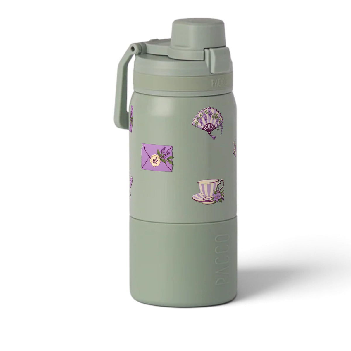 Garrafa Térmica PACCO Nexa 440ml Lavanda Botânica Aqua Grey, frente