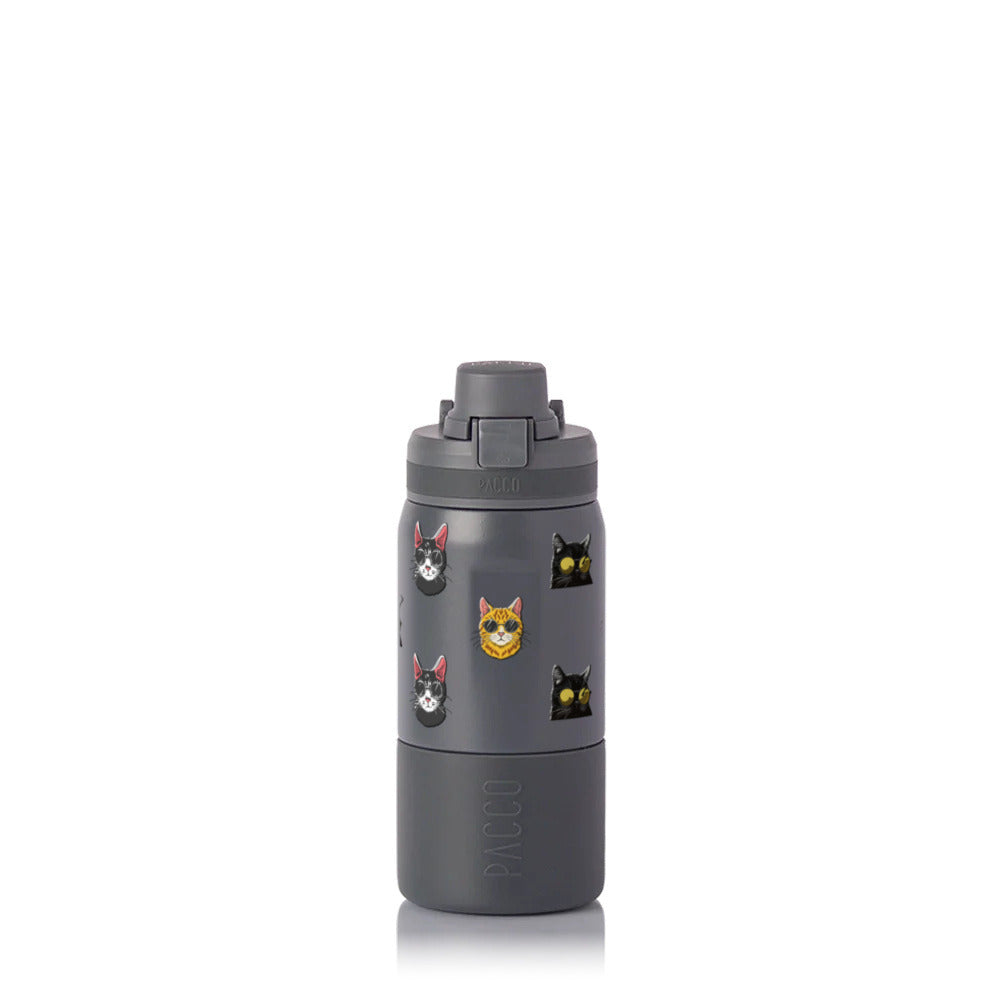 Garrafa Térmica PACCO Nexa 440ml Gatos de Óculos CINZA, frente