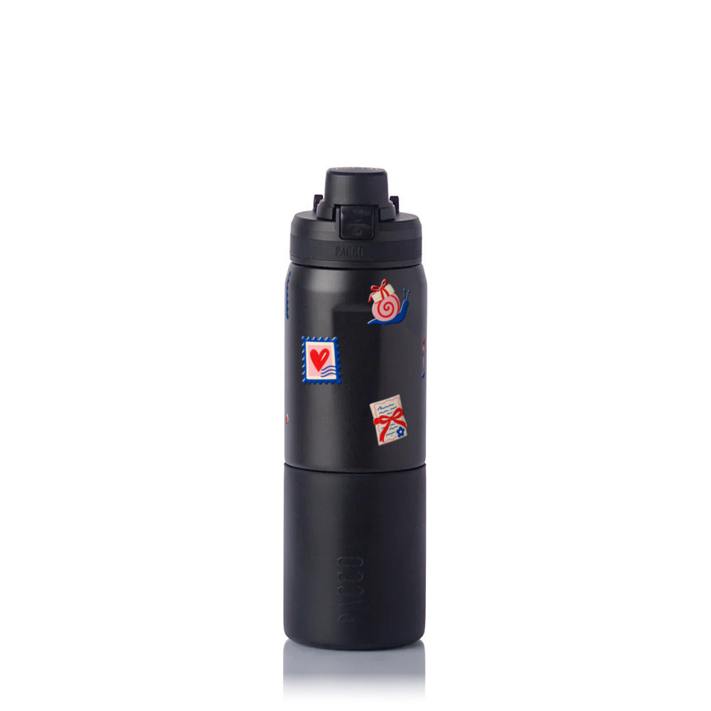 Garrafa Térmica PACCO Nexa 600ml Clube das Cartas PRETO, frente