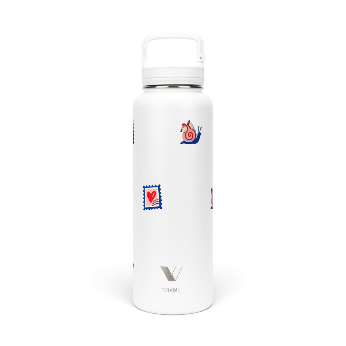 Garrafa Térmica Versity ColdKeeper 1200ml Clube das Cartas Branca, frente