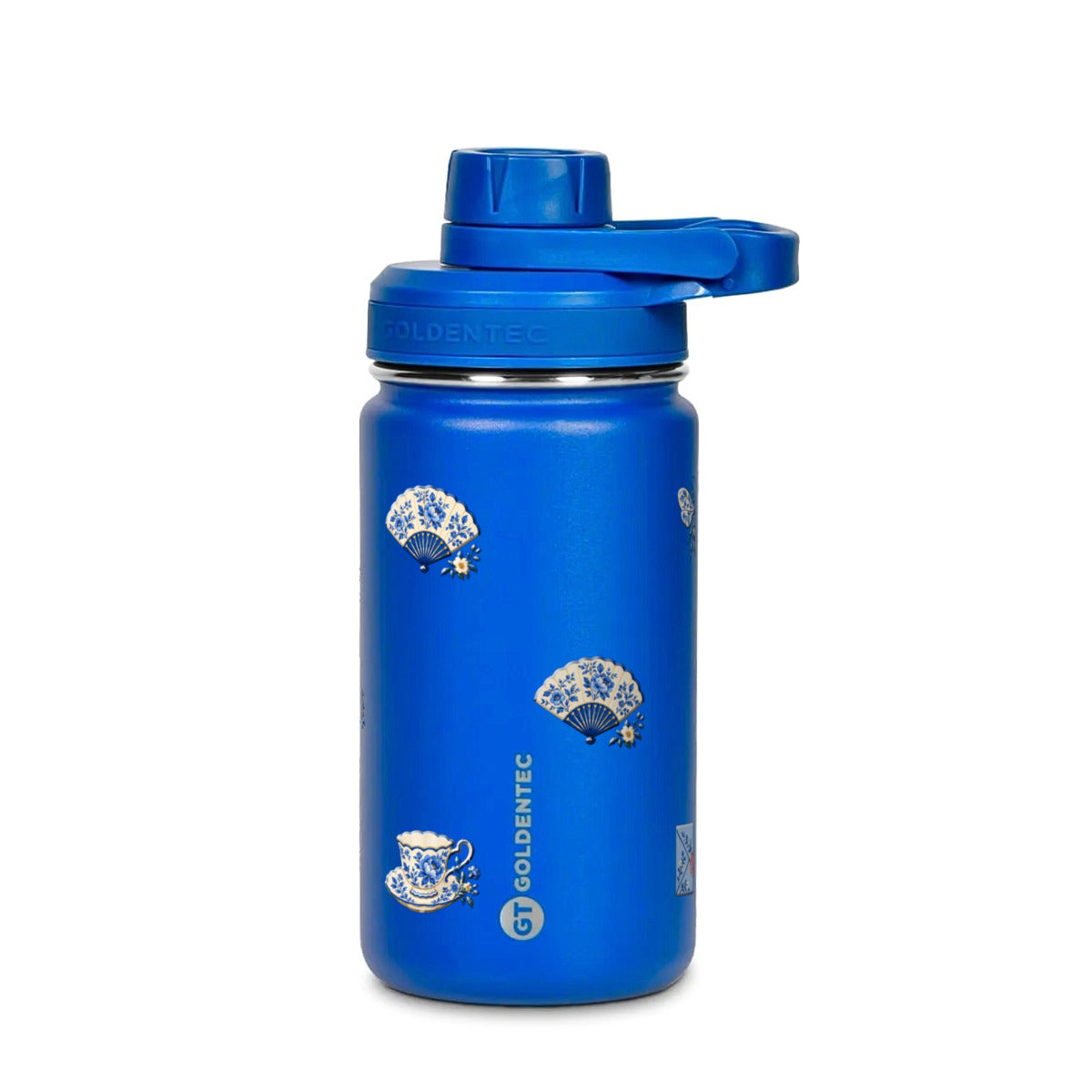 Garrafa Térmica Goldentec 350ml Porcelana Azul Azul, frente