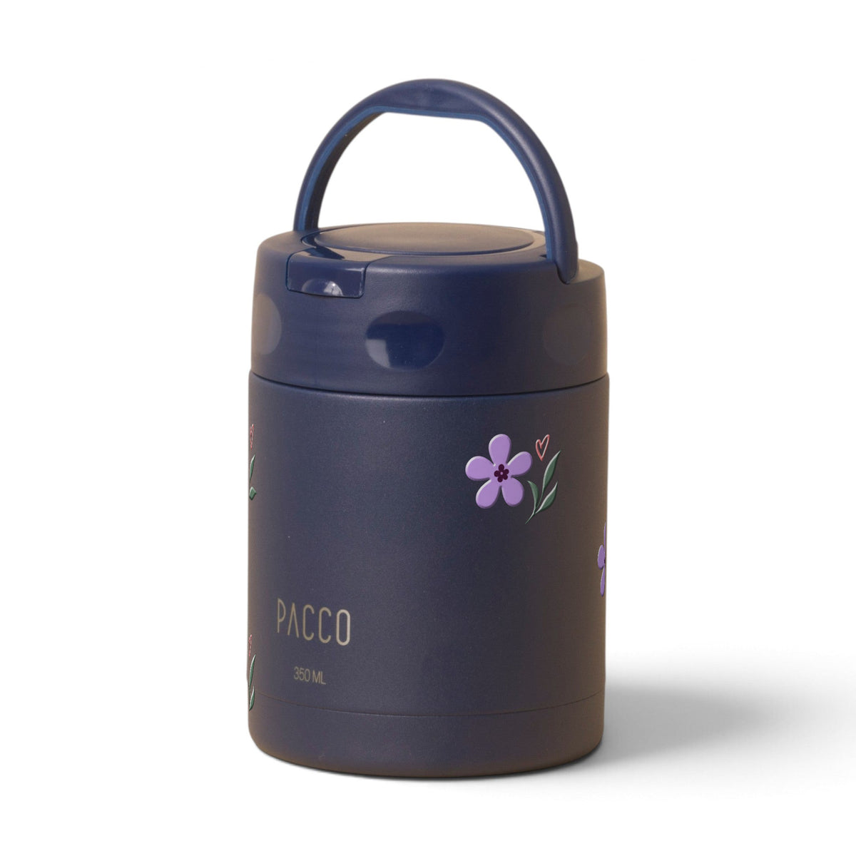 Pote Térmico PACCO FoodJar 350ml Floral Club Marinho, frente