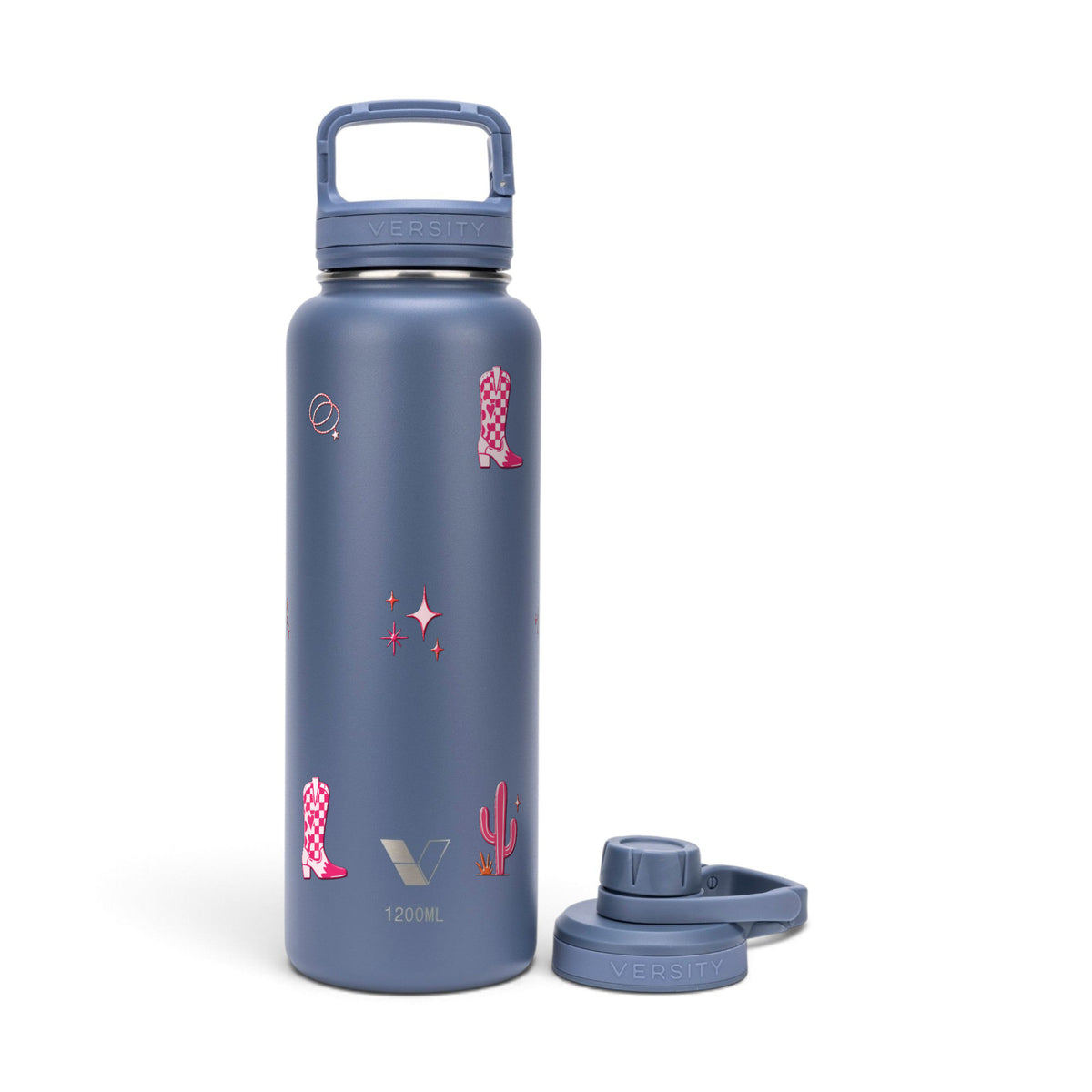 Garrafa Térmica Versity ColdKeeper 1200ml Country Rosa Azul, frente