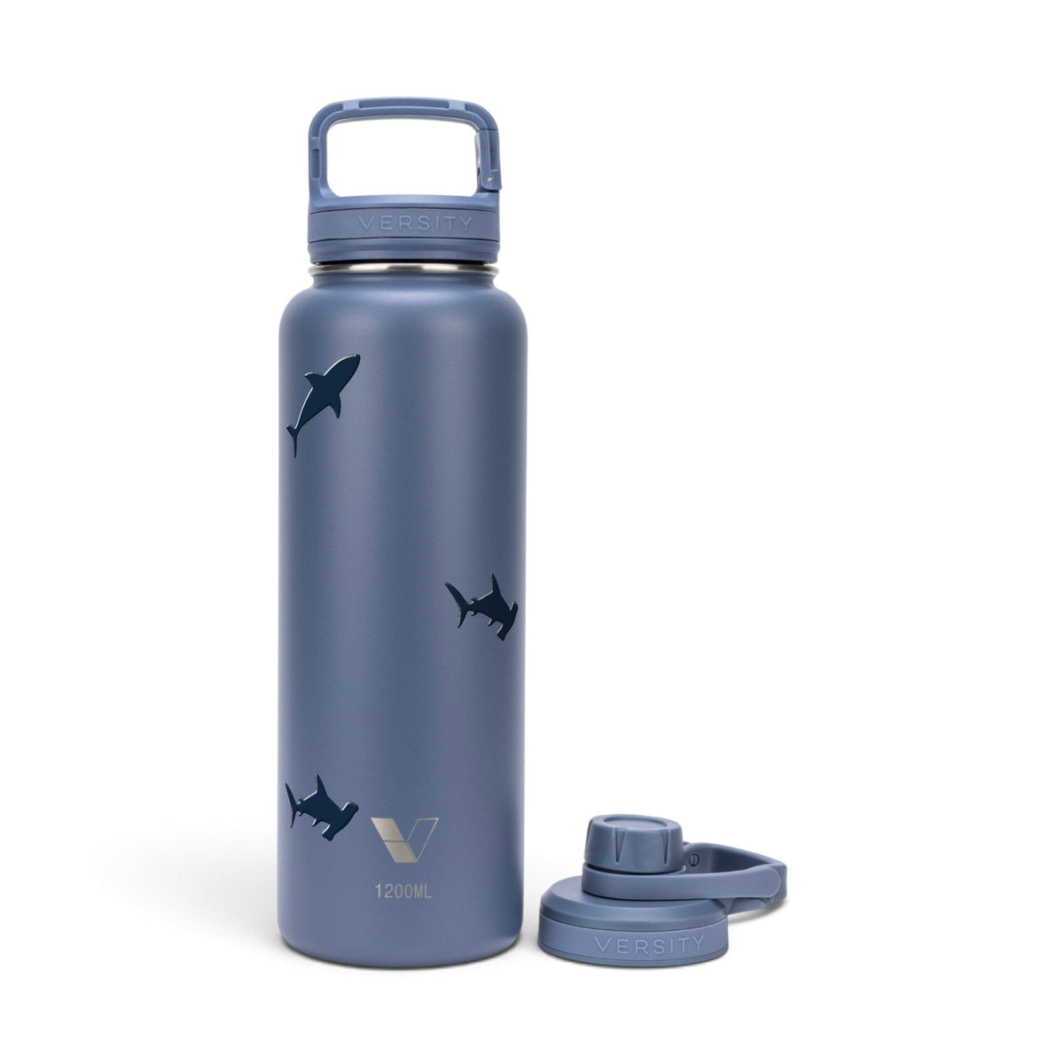 Garrafa Térmica Versity ColdKeeper 1200ml Tubarões Azul, frente