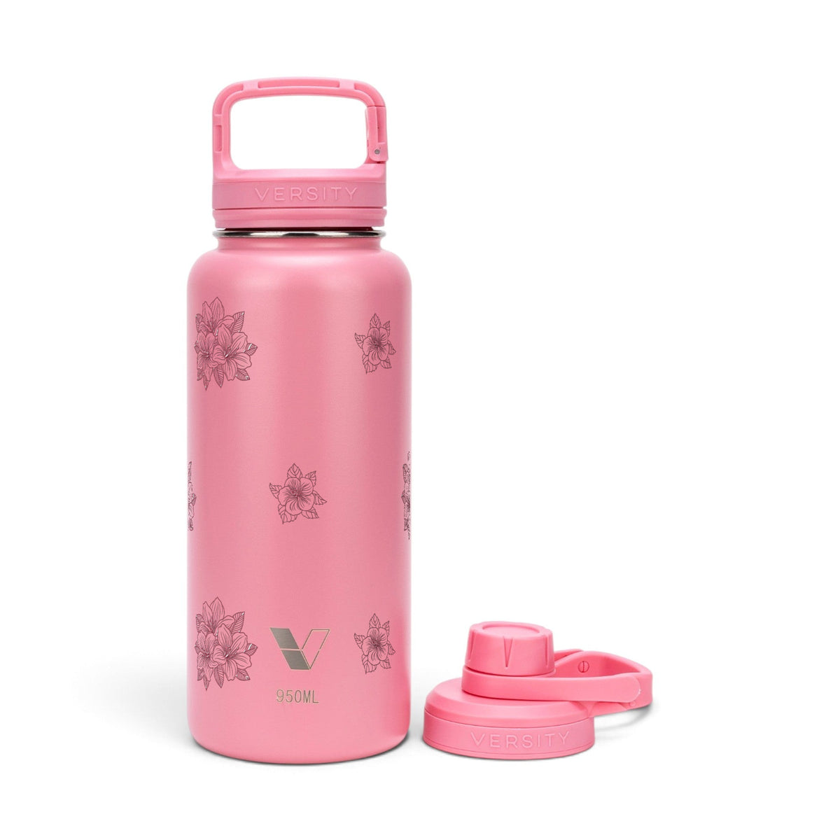 Garrafa Térmica Versity ColdKeeper 950ml Floral Rosa Rosa Chiclete, frente
