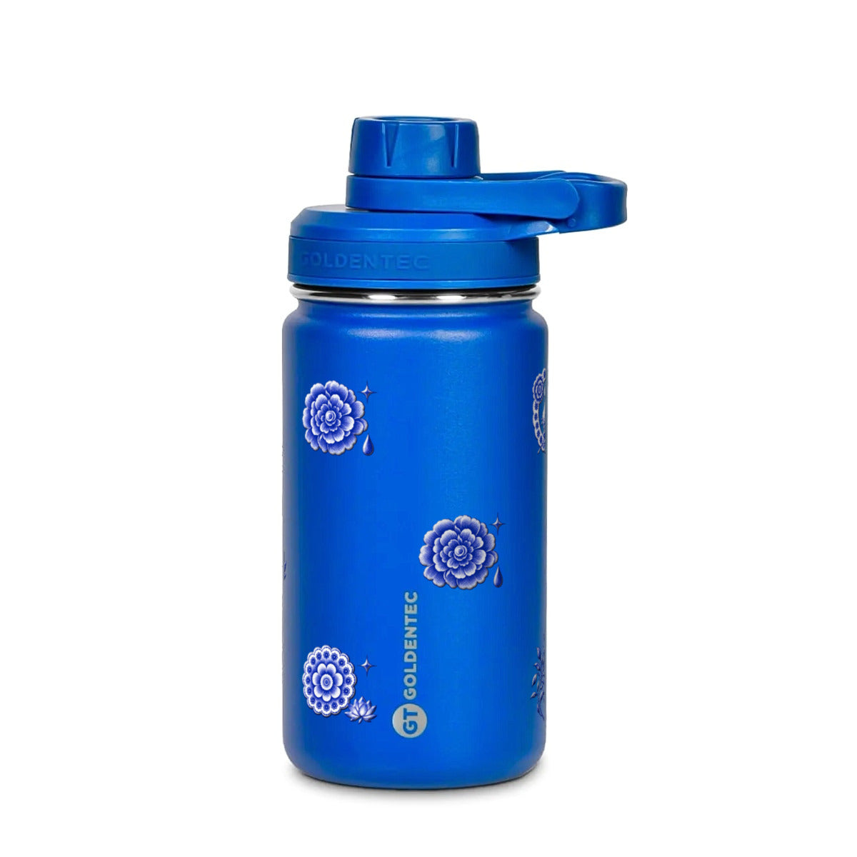 Garrafa Térmica Goldentec 350ml Porcelana de Coalas Azul, frente