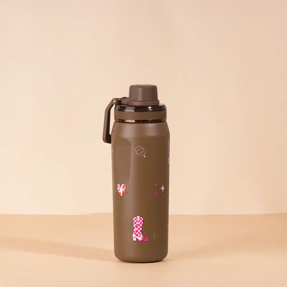 Garrafa Térmica PACCO Vyta 500ml Country Rosa Chocolate, foto de estúdio