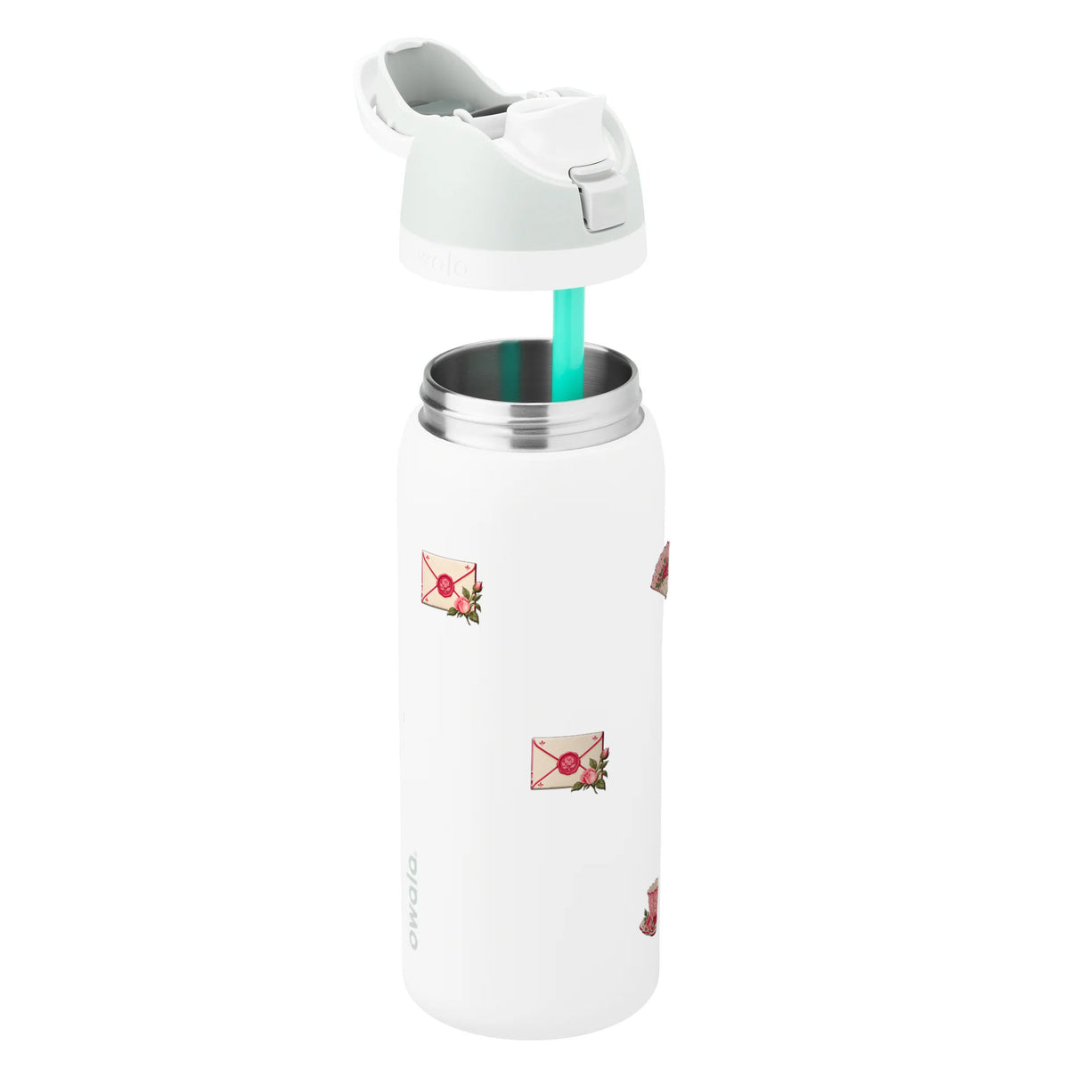 Garrafa Térmica Owala FreeSip 946ml Rosé Romântico White Marshmallow, sem tampa