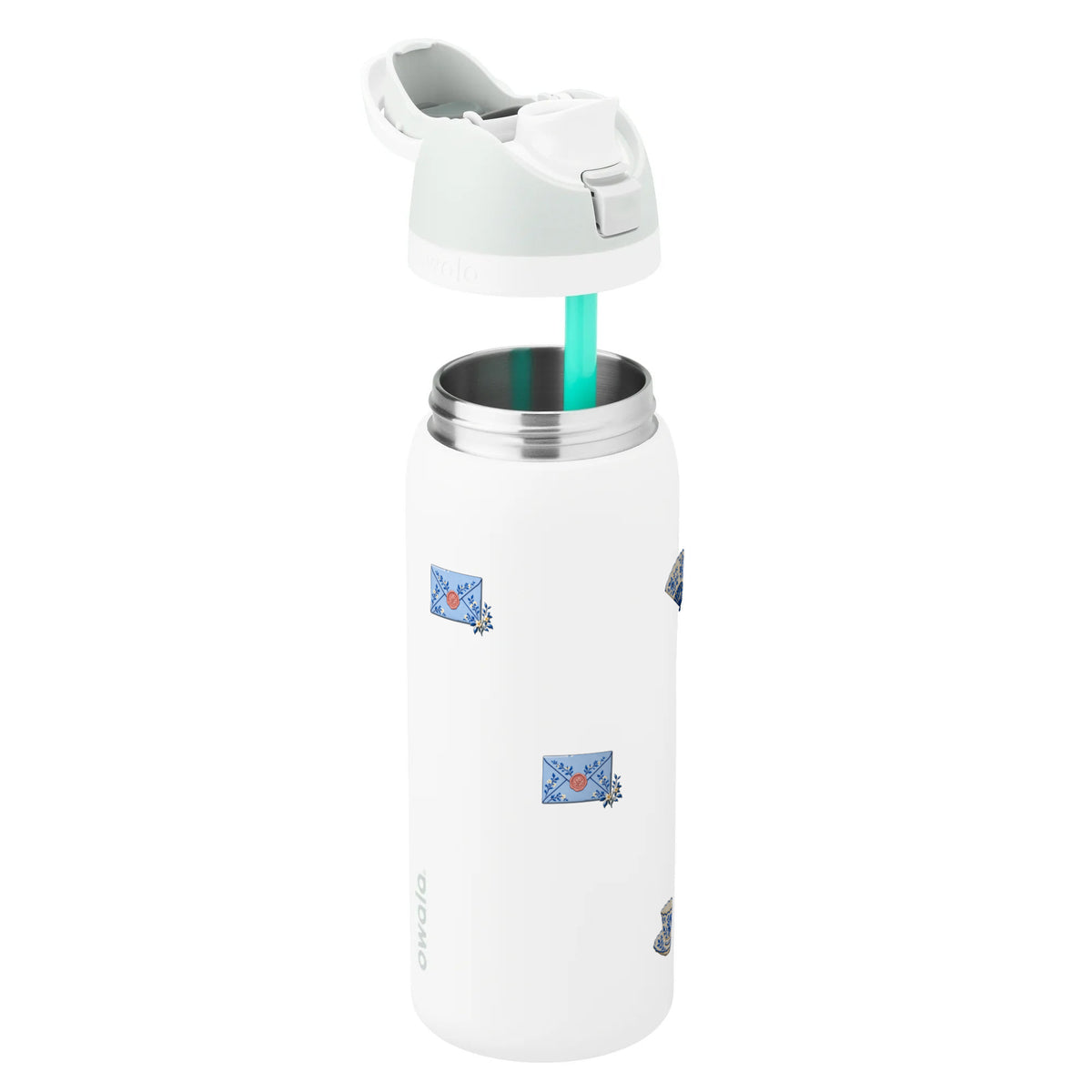 Garrafa Térmica Owala FreeSip 946ml Porcelana Azul White Marshmallow, sem tampa