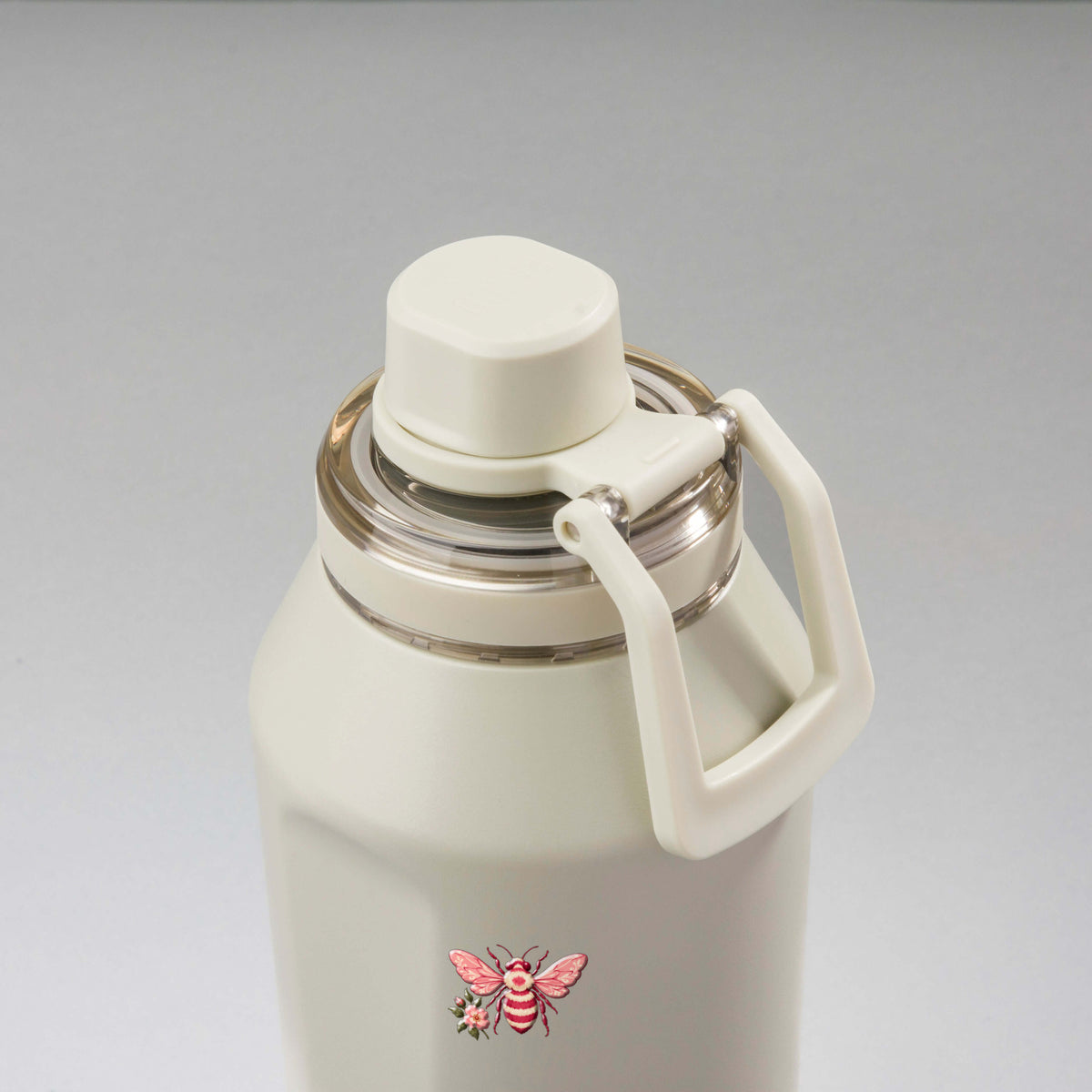 Garrafa Térmica PACCO Vyta 1200ml Rosé Romântico Creme, vista de cima