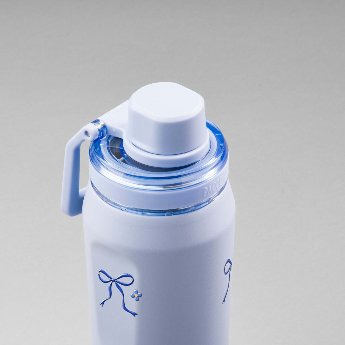 Garrafa Térmica PACCO Vyta 650ml Laço Leve Lavanda, vista de cima
