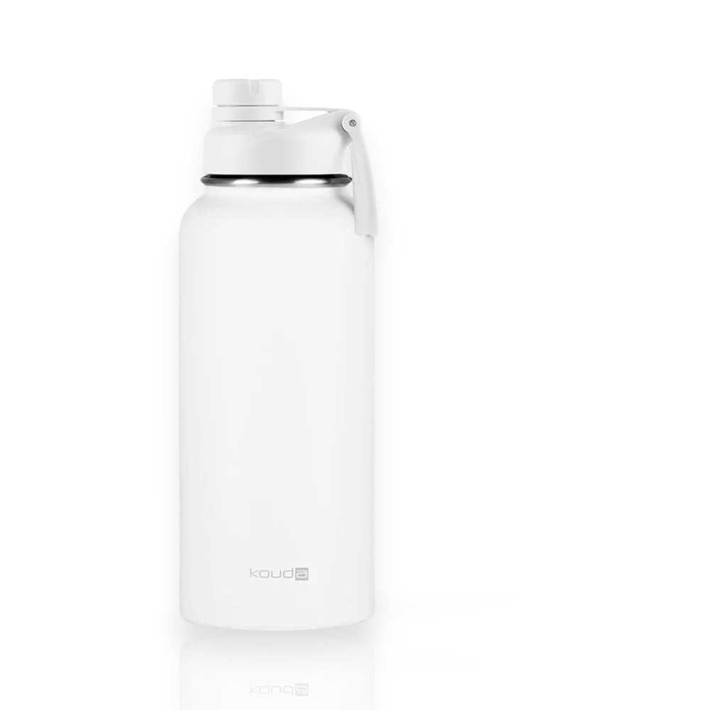 Garrafa Térmica Kouda Ladakh – 960ml de aço inoxidável, resistente à oxidação, livre de BPA, com isolamento a vácuo, na cor branca.