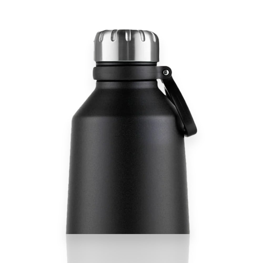 Garrafa Térmica Kouda Loa – 1200ml em aço inoxidável, resistente à corrosão e BPA, com tampa hermética e alça em polipropileno.