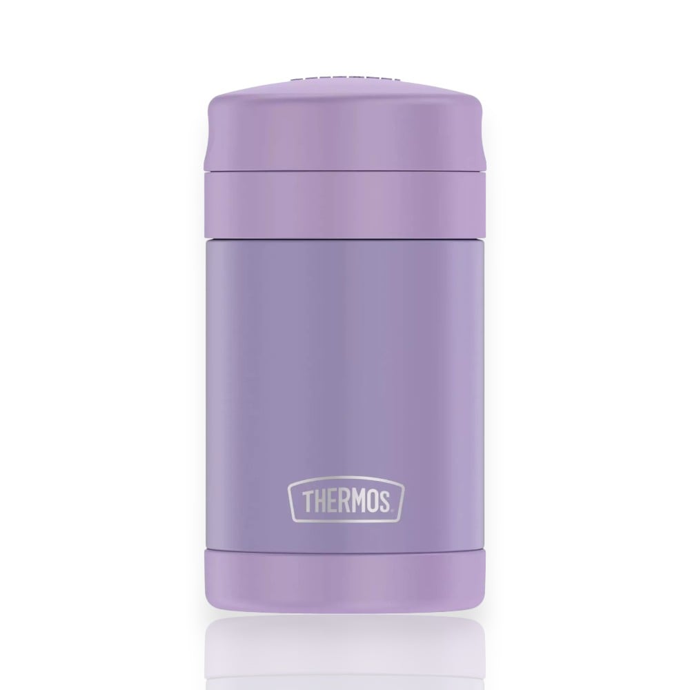 Pote Térmico Thermos Funtainer - 470ml em roxo com isolamento a vácuo, mantendo alimentos quentes ou frios por horas.