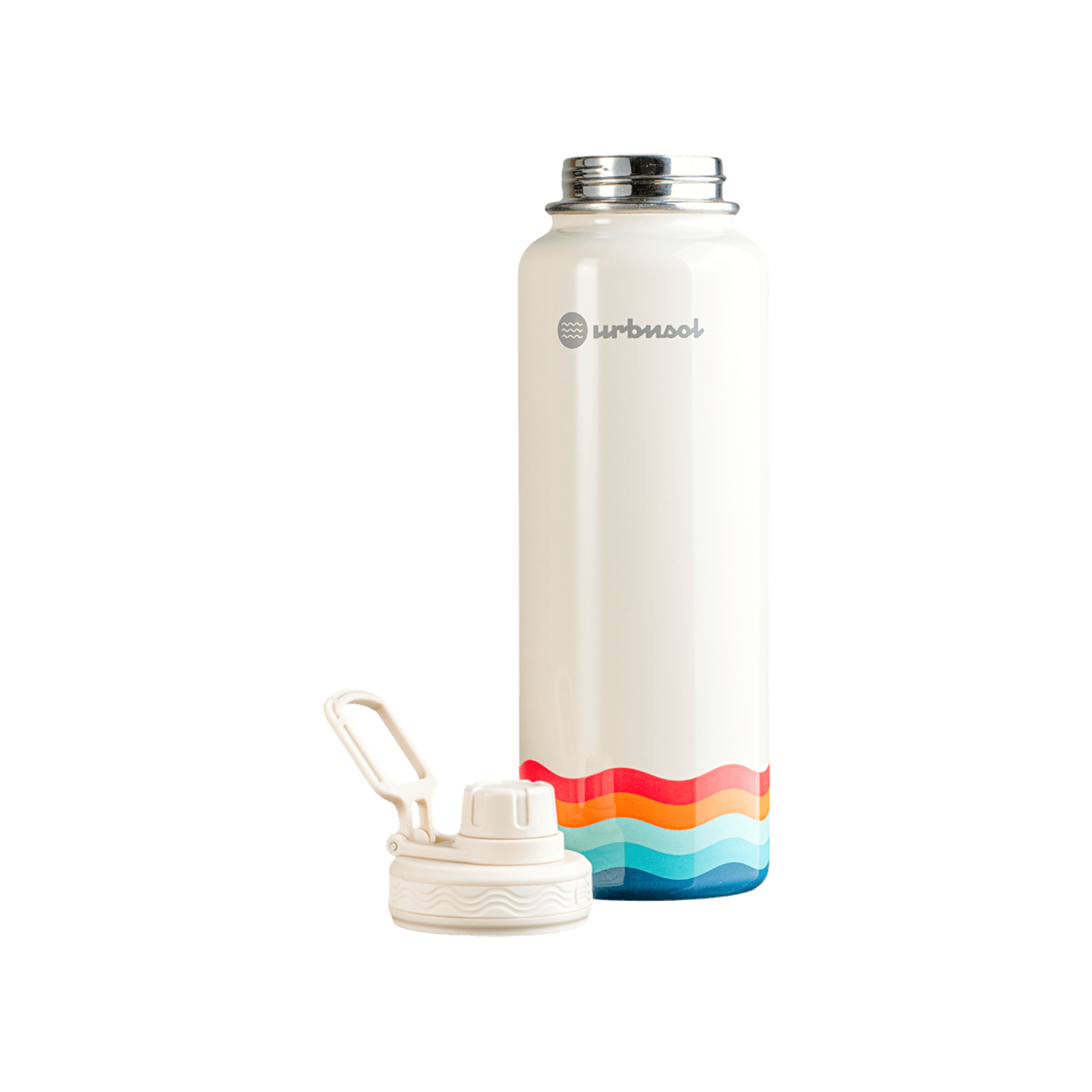 Garrafa Térmica Urbnsol 1,18L - Core e Waves com tampa removível em aço inoxidável, ideal para bebidas quentes e frias