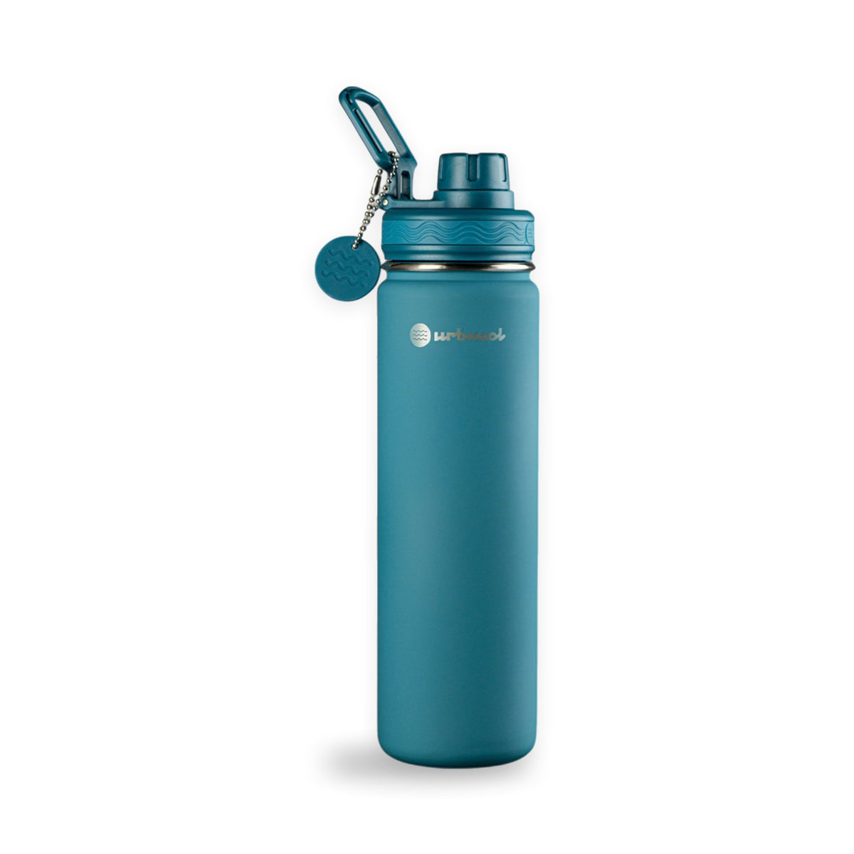Garrafa Térmica Urbnsol 650 ml Core e Waves Submarine, vista frontal com tampa fechada