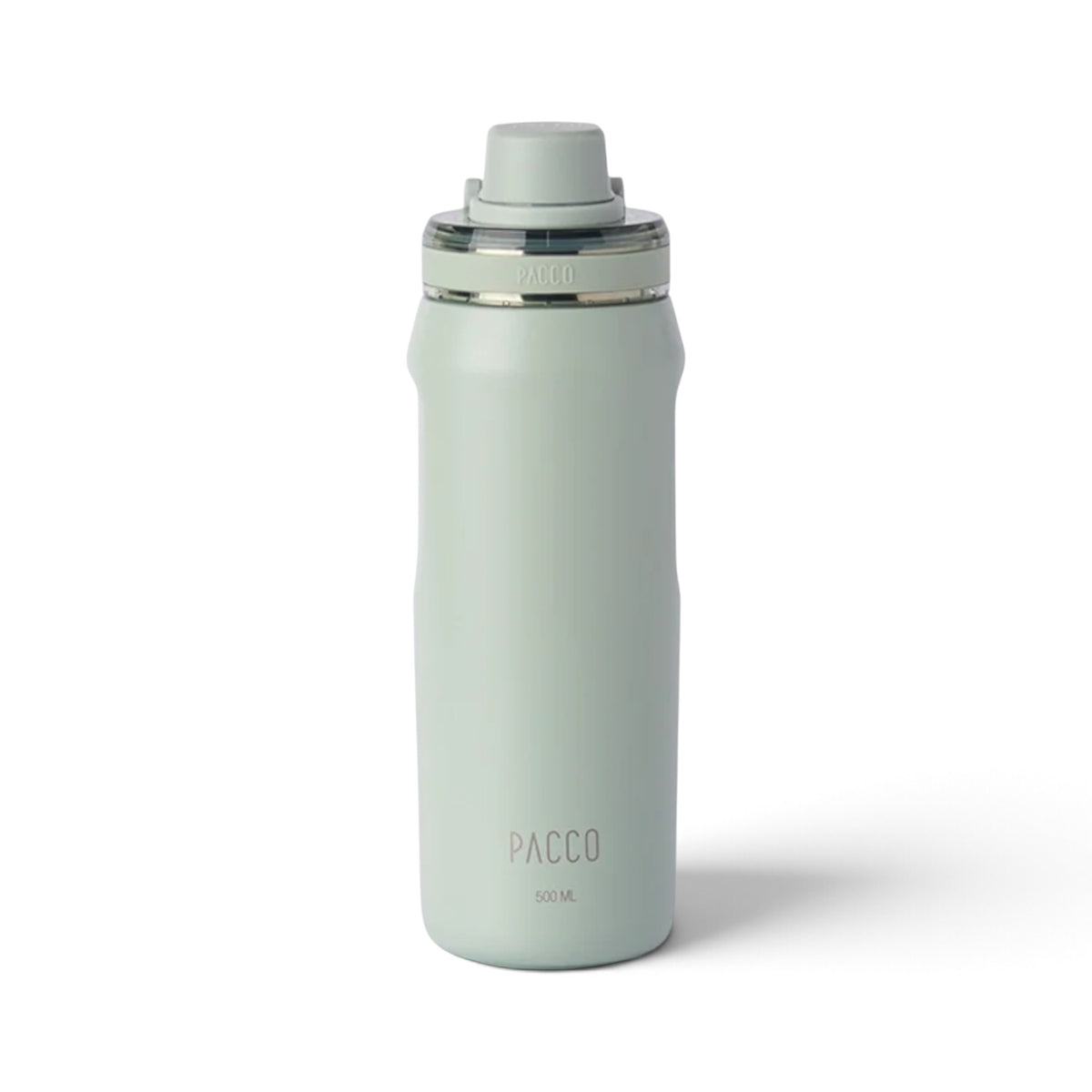 Garrafa Térmica PACCO Vyta 500 ml Aqua Grey, vista frontal com tampa fechada