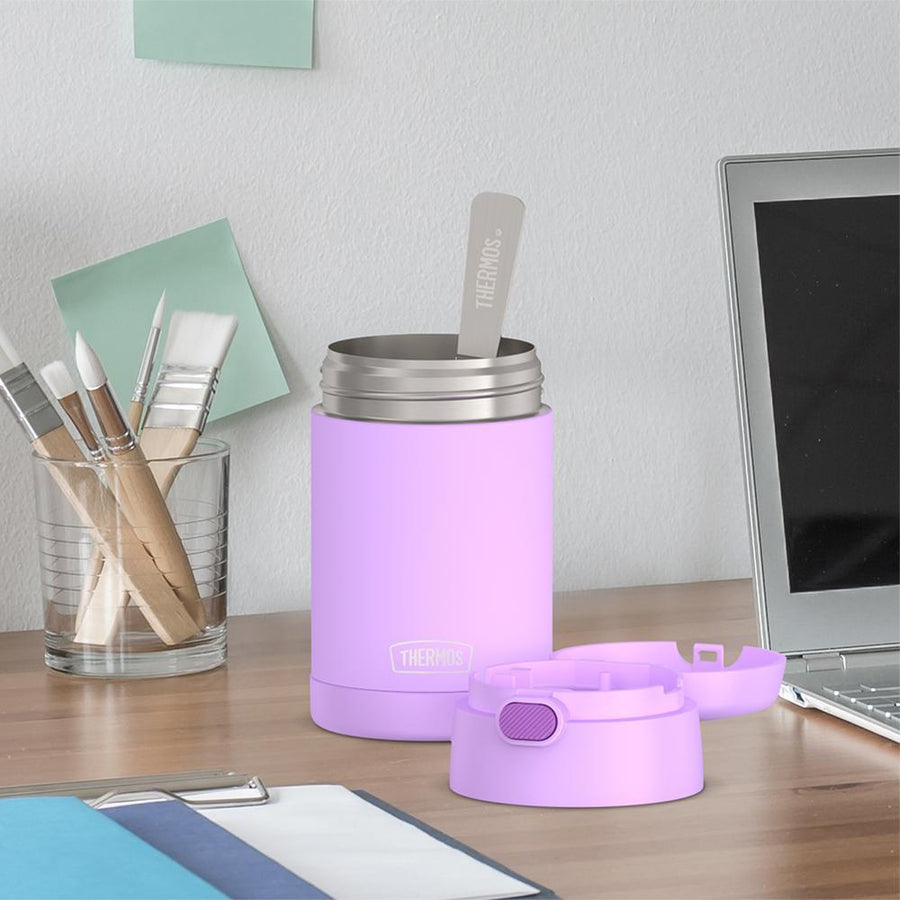 Pote Térmico Thermos Funtainer 470 ml Lilac, com a tampa aberta