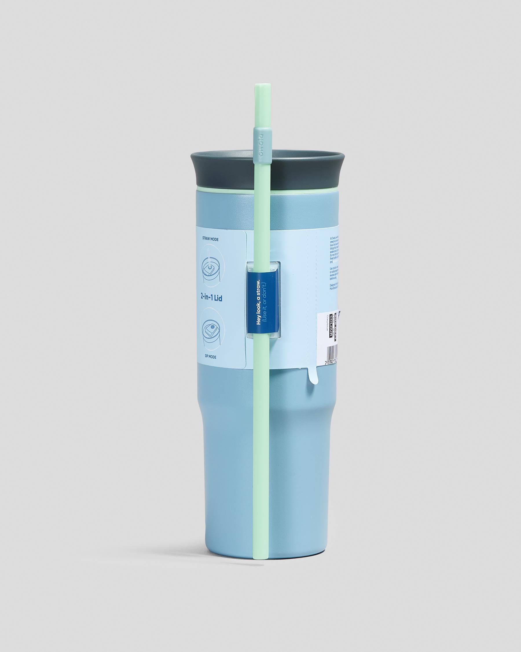 Copo Tumbler Térmico Owala - 710ml | 24oz em azul claro, design inteligente com isolamento térmico para bebidas quentes e frias.