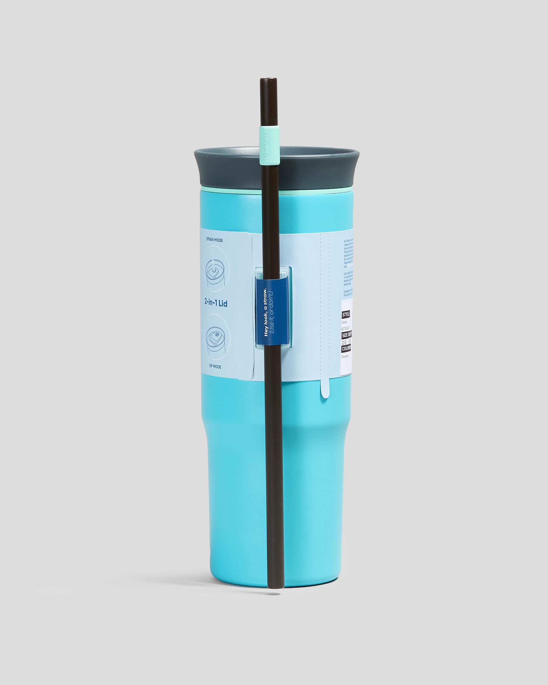 Copo Tumbler Térmico Owala - 710ml | 24oz azul com design inteligente e isolamento a vácuo para bebidas quentes ou frias.