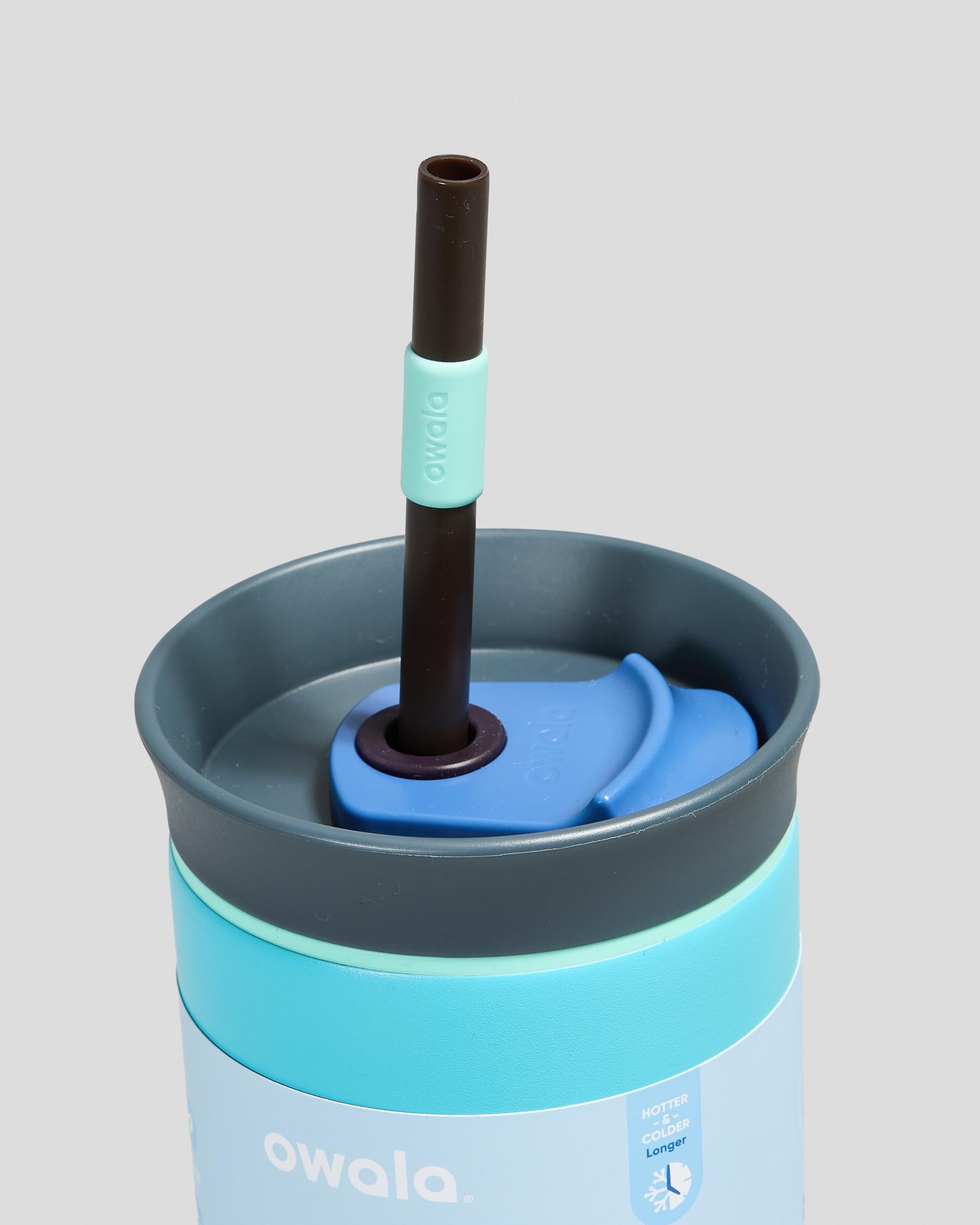 Copo Tumbler Térmico Owala - 710ml | 24oz com design inteligente e isolamento térmico, apresentado em cor azul com tampa e canudo.