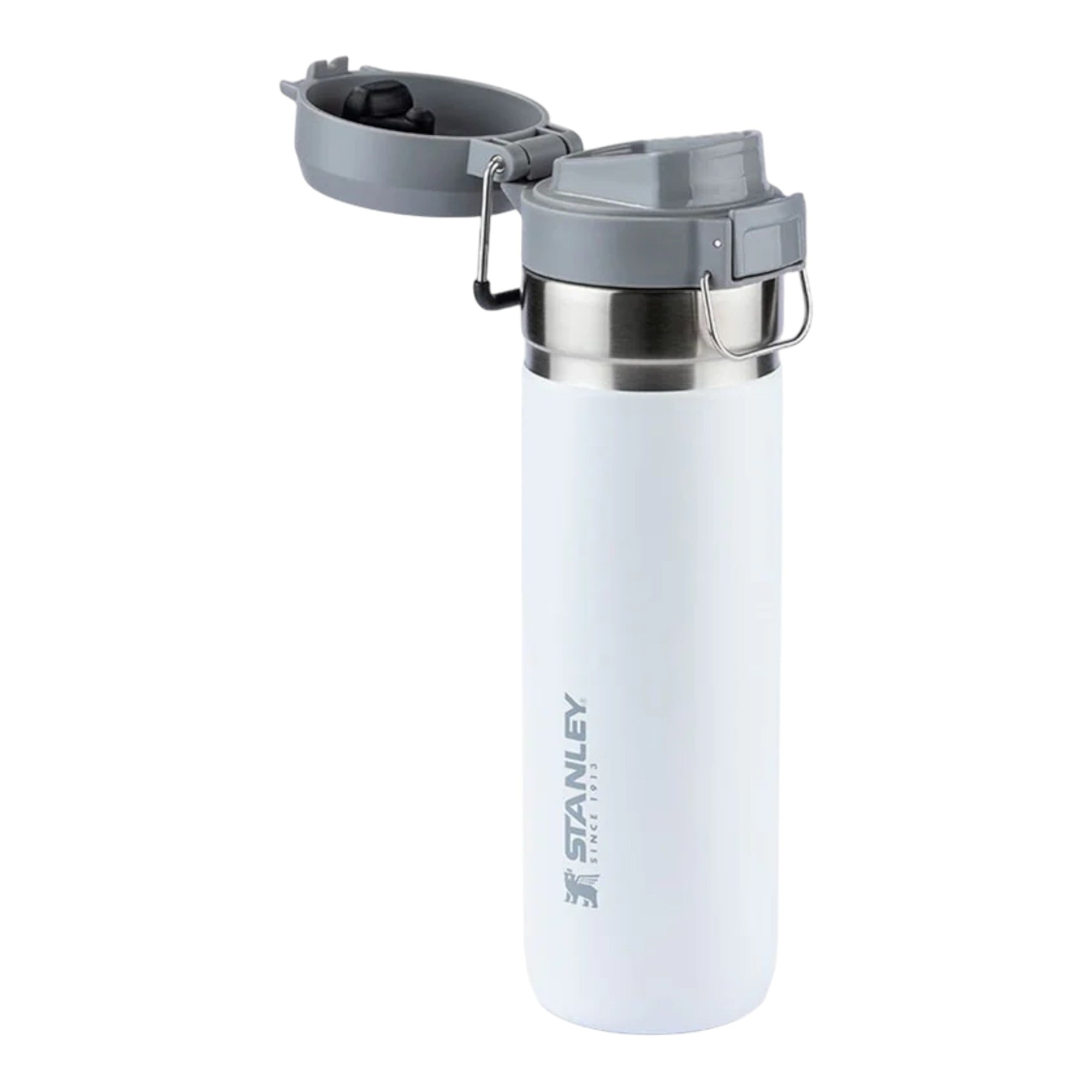 Garrafa Térmica Quick Flip Stanley - 710ml em aço inoxidável com isolamento a vácuo, ideal para manter bebidas geladas por até 40 horas.
