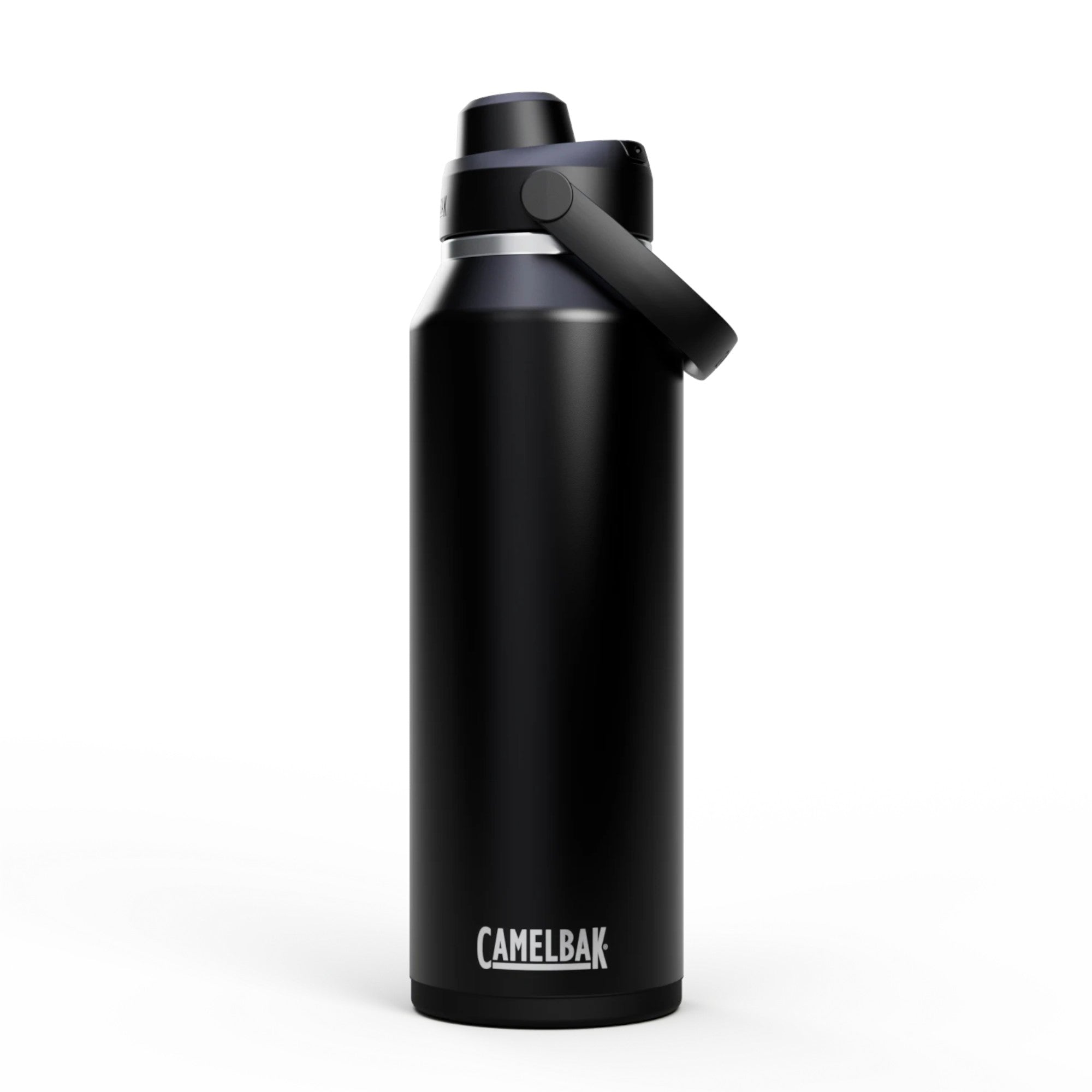Garrafa Térmica Thrive Camelbak 1,18L em preto, ideal para hidratação em atividades externas e esportivas.