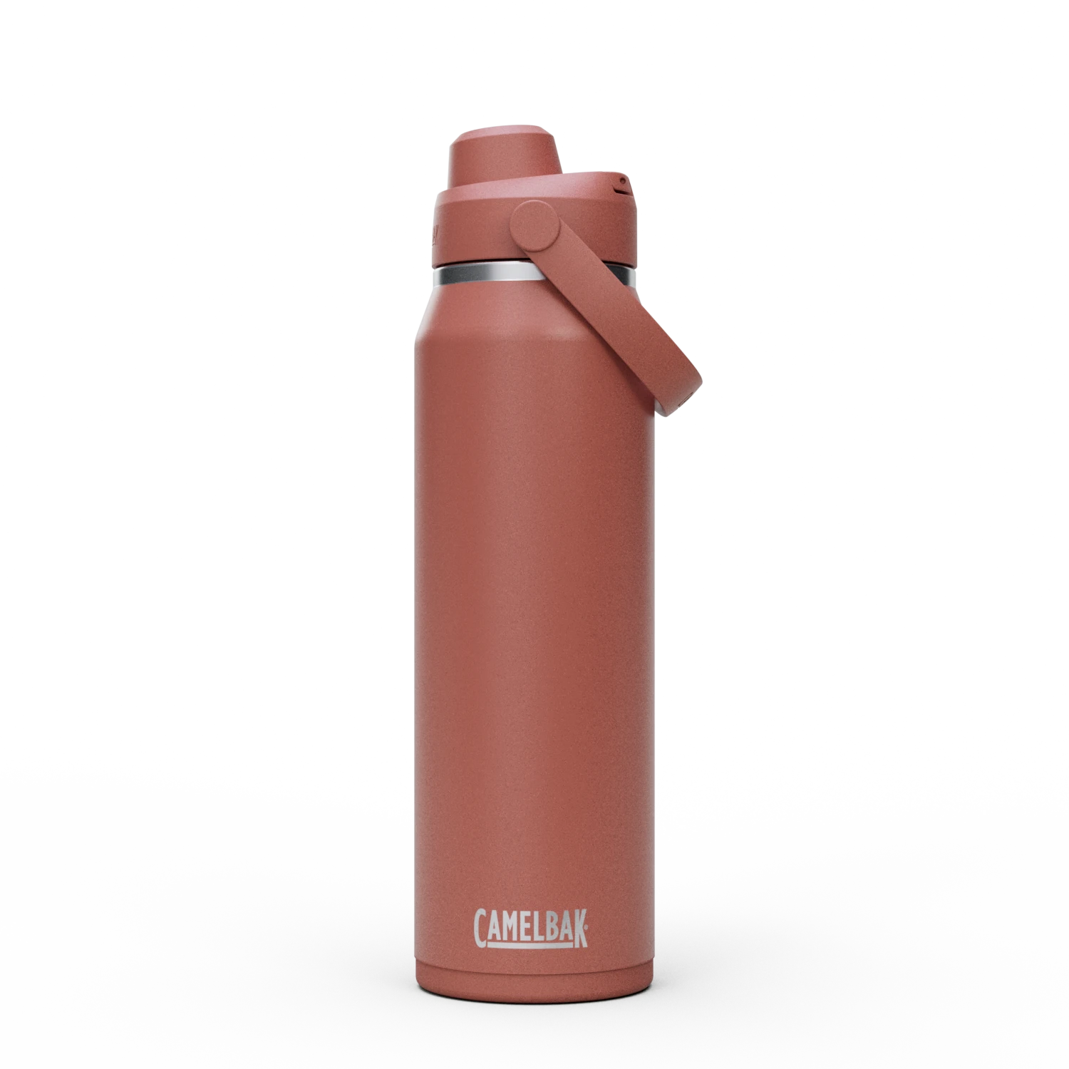 Garrafa Térmica Thrive Camelbak 946ml em tom de rosa com tampa de encaixe e alça.