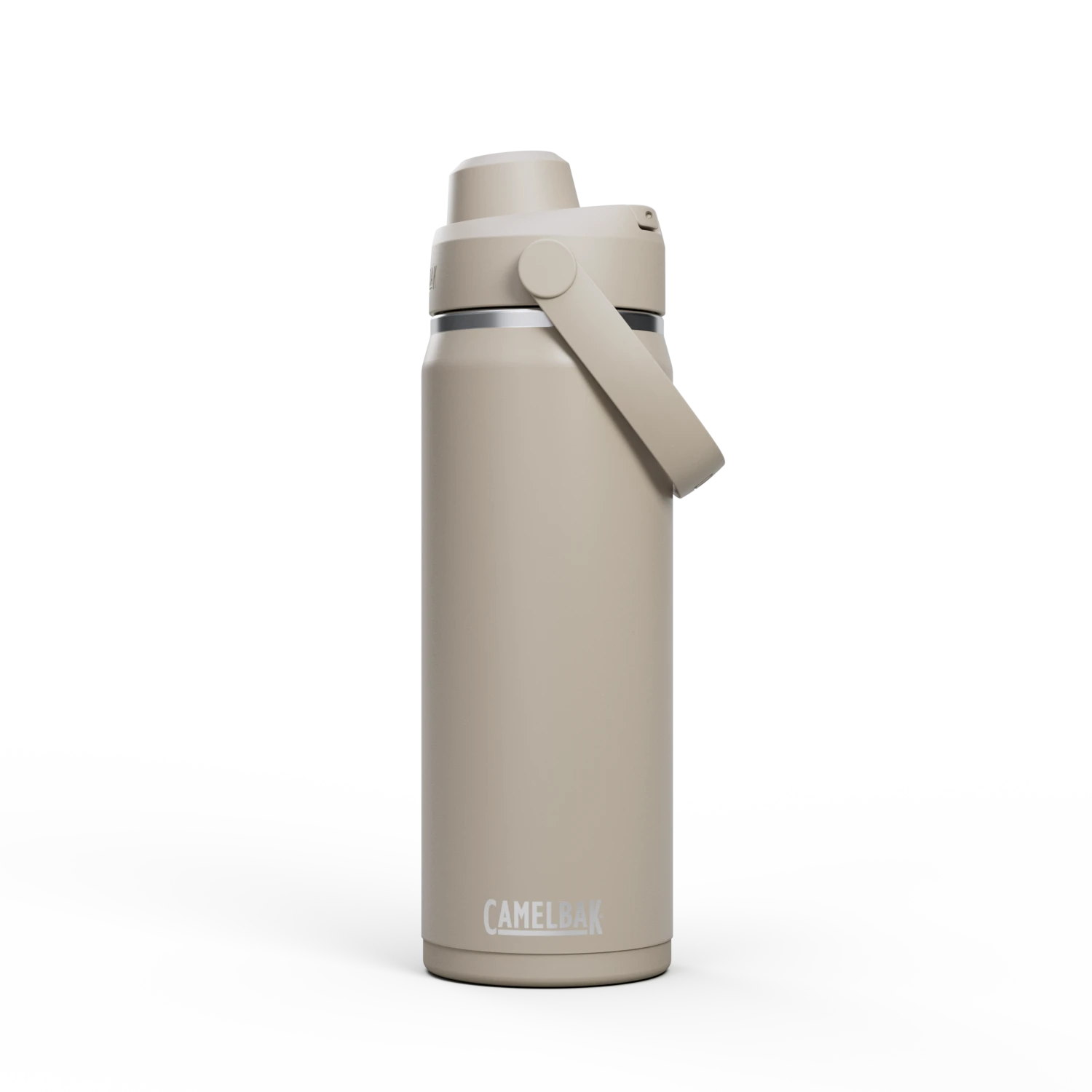 Garrafa Térmica Camelbak Thrive Chug 590ml em cor areia, modelo compacto e leve para uso diário.