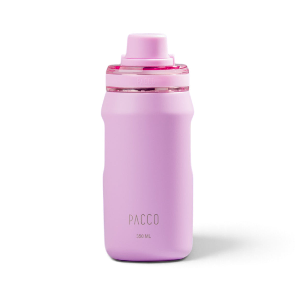 Garrafa Térmica PACCO Vyta 350ml rosa com design moderno e ergonômico, perfeita para uso diário e viagens.