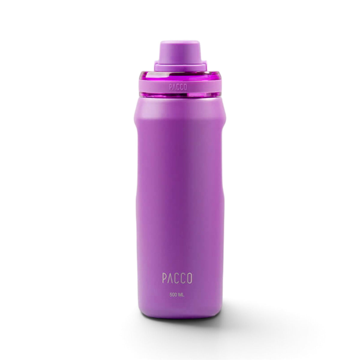 Garrafa Térmica PACCO Vyta 500 ml Roxa, vista frontal com tampa fechada