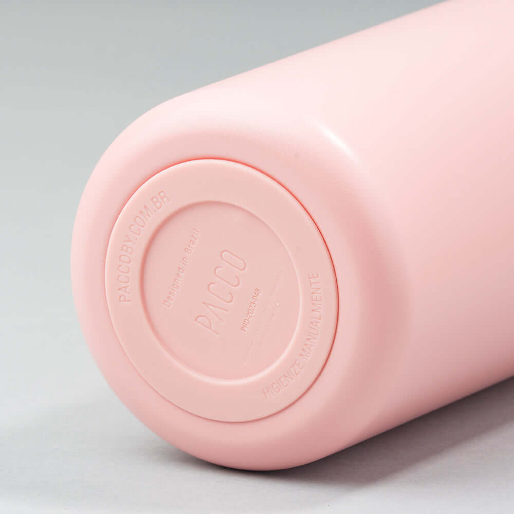 Base da Garrafa Térmica PACCO Vyta 500ml rosa em aço inox com alto desempenho térmico e segurança alimentar.