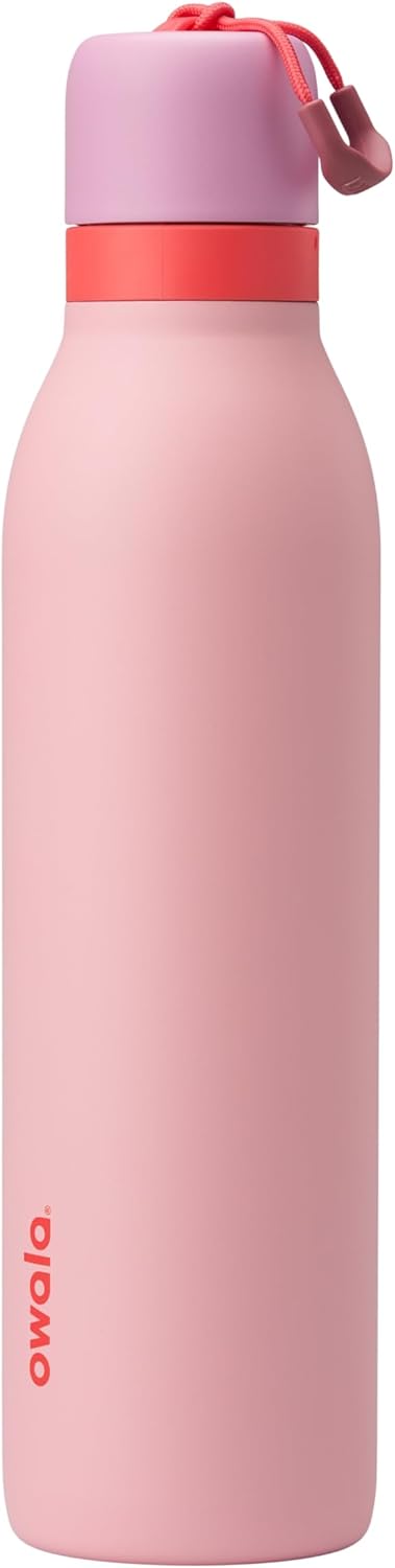 Garrafa Térmica Owala Twist - 710ml | 24oz em tonalidade rosa com design inteligente e bico patenteado FreeSip 2 em 1.