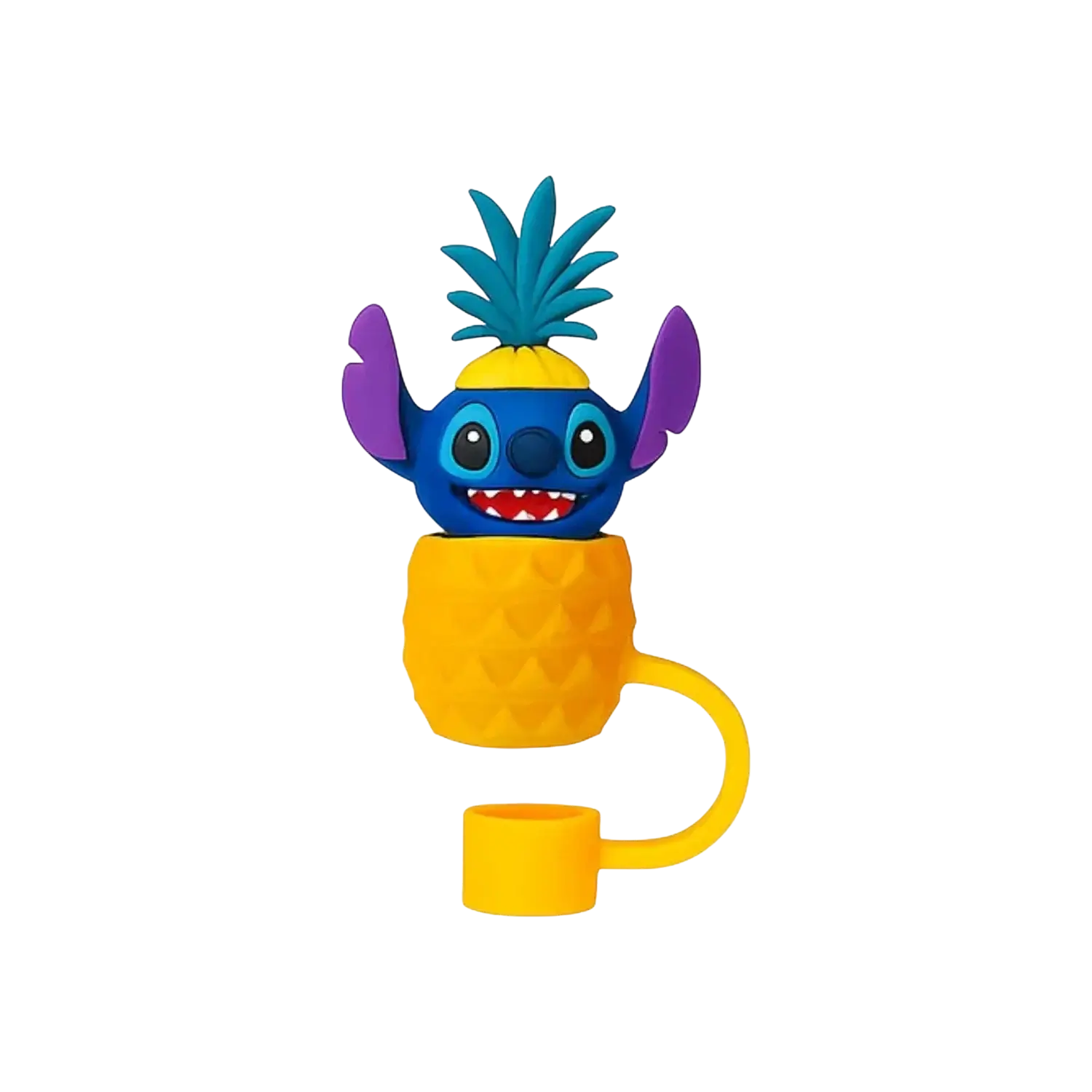 Protetor de Canudo Quencher - Variados em forma de abacaxi com personagem divertido